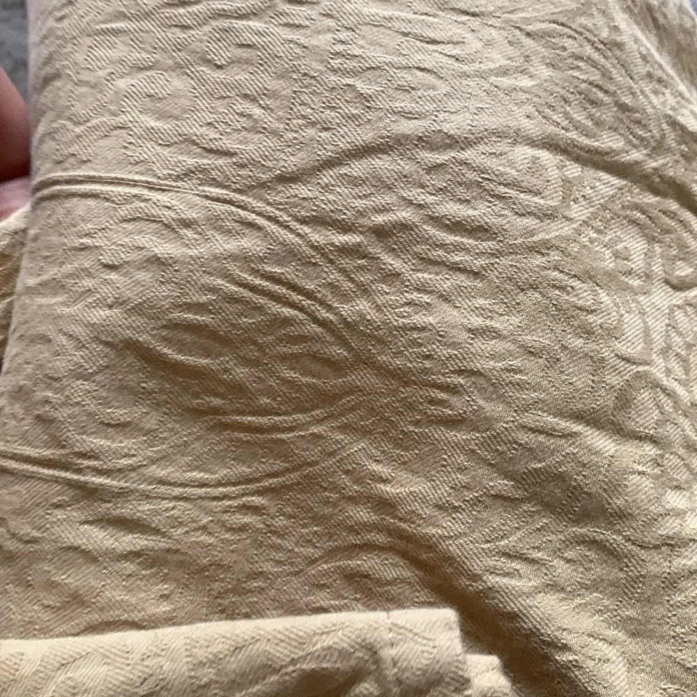 Waterford textured floral‎ table cloth tan cotton long table cover
